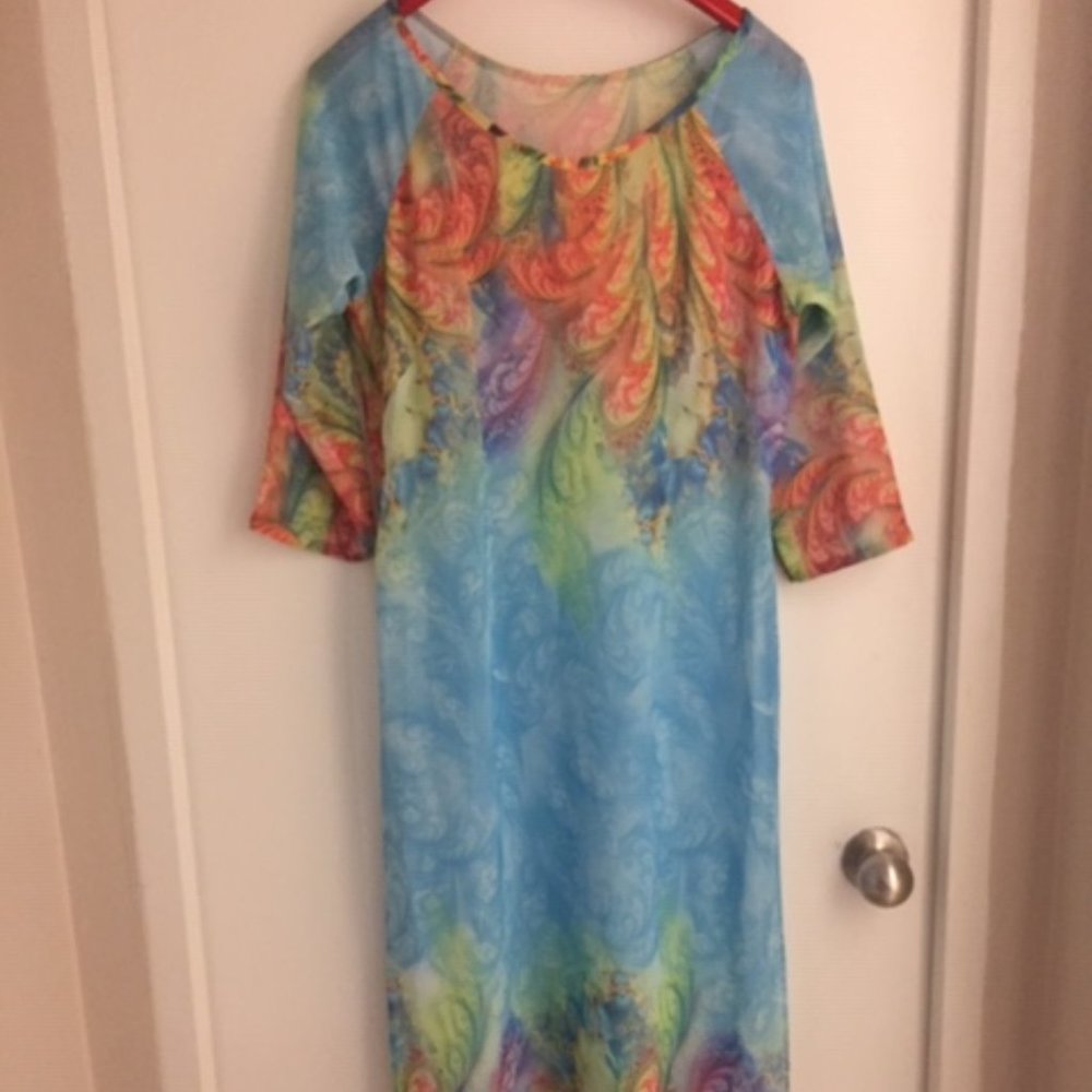 Colorful Light Blue Beach Cover-up